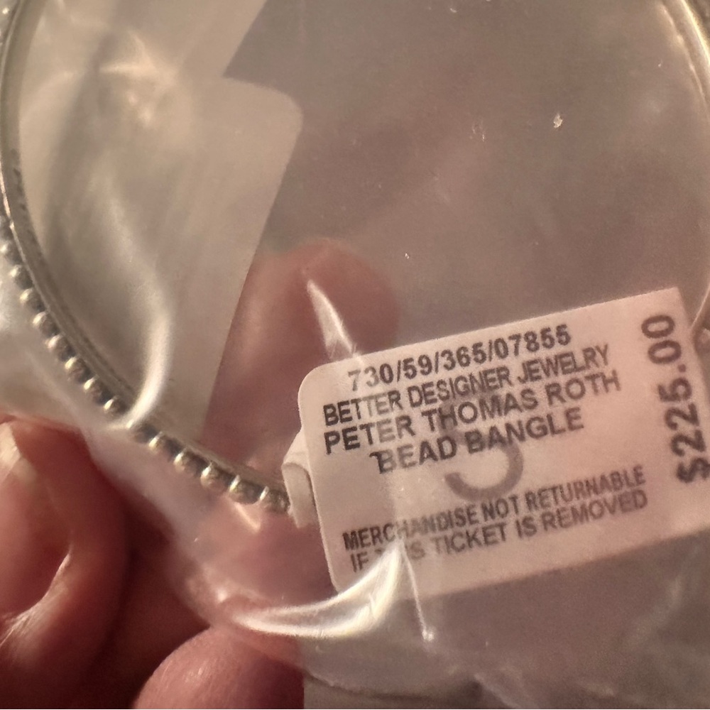 NWT Peter Thomas Roth Beaded Bangle Bracelet in Sterling Silver - Silver - Picture 5 of 10